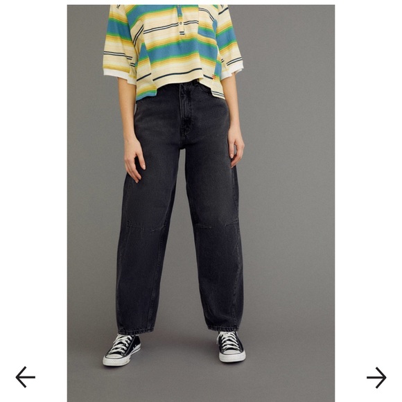 NWT BDGashed  Urban Outfitters RIh Extreme Baggy Jean - WBlack Denim - Picture 1 of 15